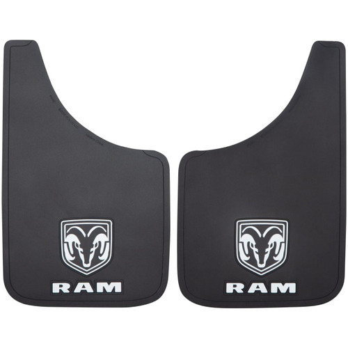 Plasticolor 490R01  Easy Fit 9" x 15" Mud Guards with Ram Logo - Set of 2 Image 0