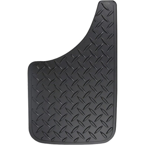 Plasticolor 529R01  Black Diamond Plate Style Easy Fit 9" x 15" Mud Guards - Set of 2 Image 0