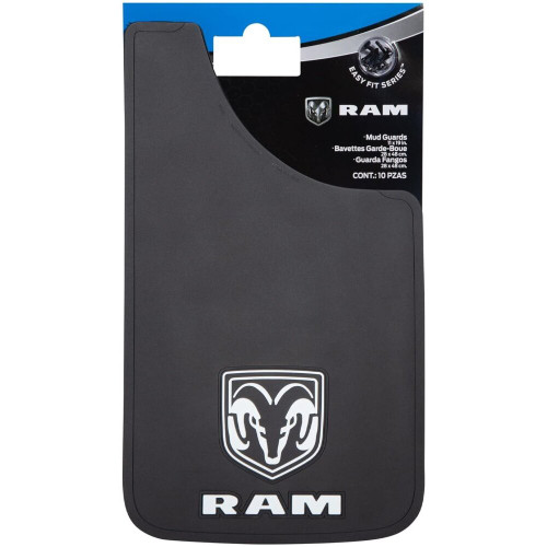 Plasticolor 541R01  Easy Fit 11" x 19" Mud Guards with Ram Logo - Set of 2 Image 1