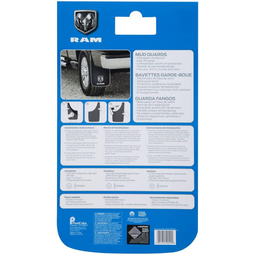 Plasticolor 541R01  Easy Fit 11" x 19" Mud Guards with Ram Logo - Set of 2 Image 2