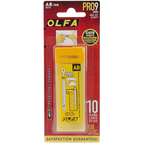 Olfa 5010  9mm Replacement Precision Silver Snap-Off Blades - 10 per Package (AB-10B) Image 1