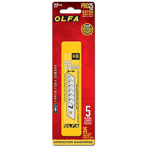 Olfa 5008  25mm Super Heavy-Duty Replacement Snap-off Blades - 5 per Package (HB-5B) Image 1