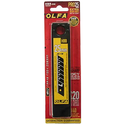 Olfa 1082209  25mm Super Heavy-Duty UltraSharp Black Replacement Snap-off Blades - 20 per Package (HBB-20B) Image 2