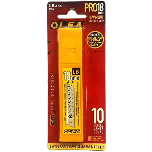 Olfa 5009  18mm Heavy-Duty Replacement Silver Snap-off Blades - 10 per Package (LB-10B) Image 2