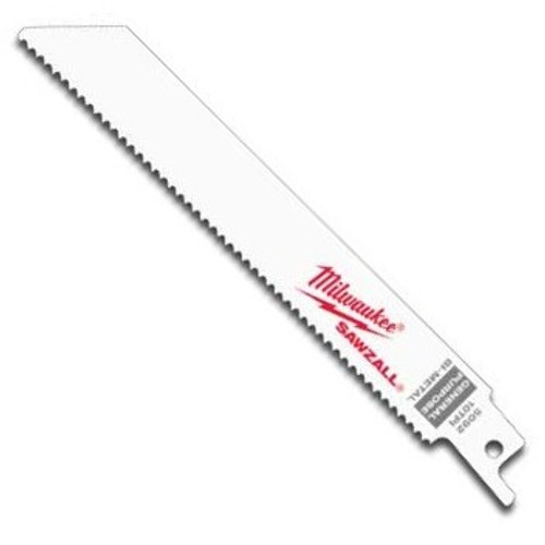 Milwaukee 48-00-5092  6" x 10TPI Sawzall Blade for General Purpose Cutting 5 Blades per Pack Image 0