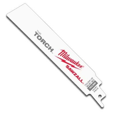 Milwaukee 48-00-5784  6" x 18TPI The Torch Sawzall Blade for Demolition Metal Cutting 5 Blades per Pack Image 0