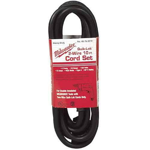 Milwaukee 48-76-5010  10' Quik-Lok Extension Cord 2-wire Image 0