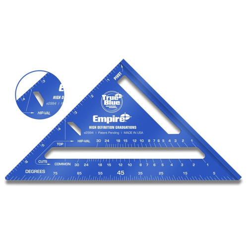 Empire Level  E2994  7" True Blue Laser Etched Rafter Square Image 0