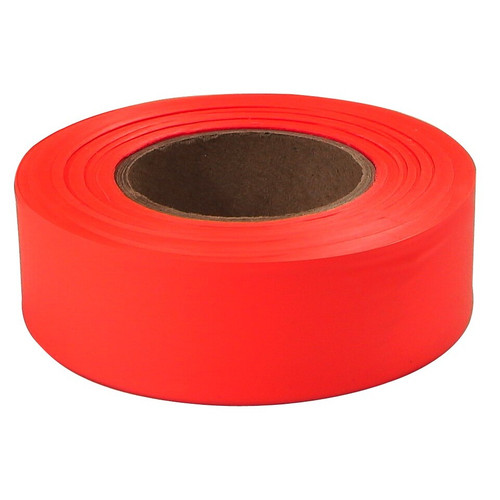 Empire Level 77-002  200' x 1" Roll Flagging Tape Glo-Orange Image 0 Empire Level 77-002  200' x 1" Roll Flagging Tape Glo-Orange Image 0