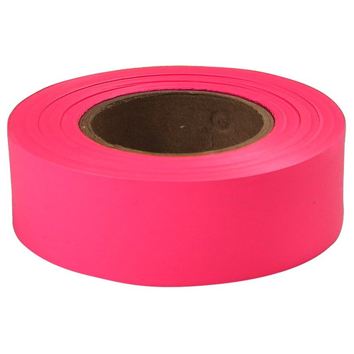 Empire Level 77-003  200' x 1" Roll Flagging Tape Glo-Pink Image 0