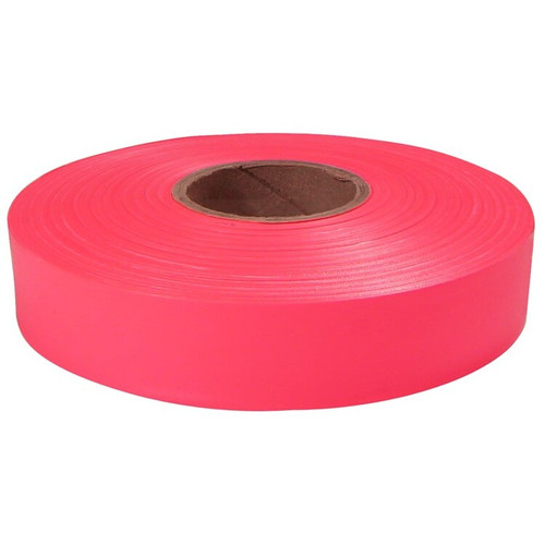 Empire Level 77-063  600' x 1" Roll Flagging Tape Glo-Pink Image 0