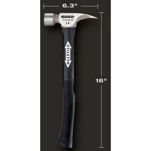 Stiletto  TI14MC-F  14 oz Titanium Milled Face Hammer 16" Hybrid Fiberglass Handle Image 4