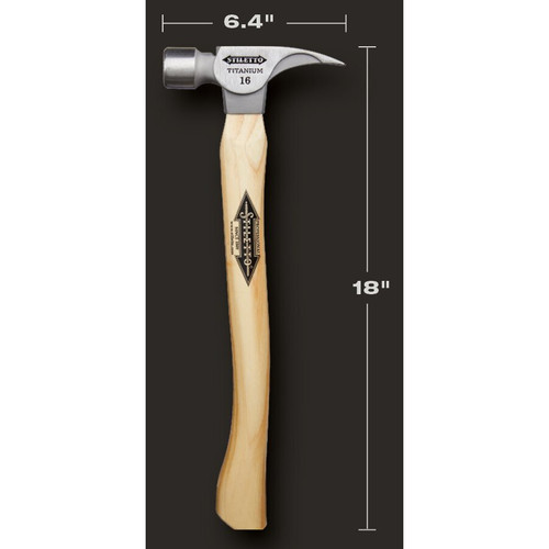 Stiletto TI16MC  16oz Titanium Hammer with Milled Face and 18" Curved Handle (Musclehead) Image 4