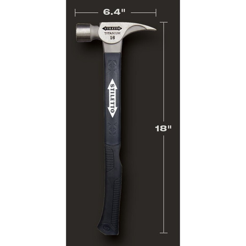 Stiletto  TI16MC-F  16 oz Titanium Milled Face Hammer 18" Hybrid Fiberglass Handle Image 4