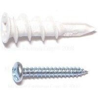 Midwest Fastener 10424  #6 E-Z Ancor Self-Drilling Plastic Drywall Anchors with Screws - 20 per Package Image 1