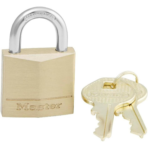 Master Lock 130D  1-3/16" Wide Solid Brass Body Padlock with 5/8" Shacle Height Image 0 Master Lock 130D  1-3/16" Wide Solid Brass Body Padlock with 5/8" Shacle Height Image 0
