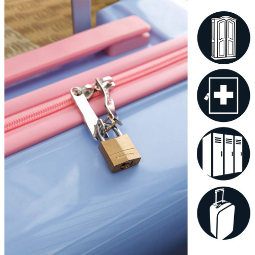 Master Lock 130D  1-3/16" Wide Solid Brass Body Padlock with 5/8" Shacle Height Image 4 Master Lock 130D  1-3/16" Wide Solid Brass Body Padlock with 5/8" Shacle Height Image 4