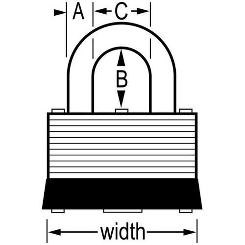 Master Lock 22D  1-1/2" Wide Laminated Warded Padlock with 5/8" Shackle Height Image 1