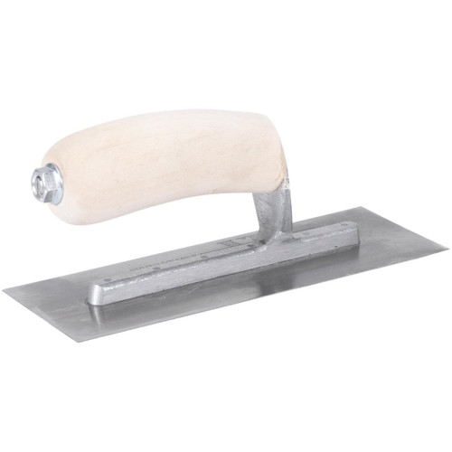 Marshalltown 11  High Carbon Steel 8" x 3" Mini Trowel with Curved Wood Handle (13105) Image 4