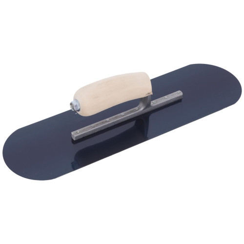 QLT by Marshalltown PT164B  Blue Steel 16" x 4-1/2" Pool Trowel with Wood Handle (13127) Image 3 QLT by Marshalltown PT164B  Blue Steel 16" x 4-1/2" Pool Trowel with Wood Handle (13127) Image 3
