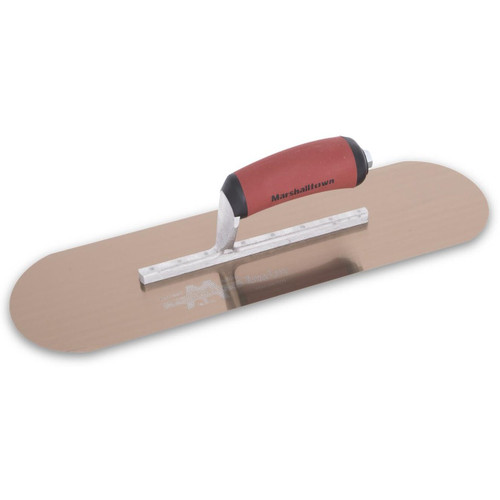 Marshalltown SP16GSD  Golden Stainless Steel 16" x 4-1/2" Pool Trowel with DuraSoft Handle (13457) Image 0