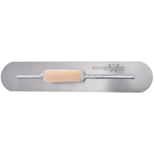 Marshalltown MXS81FR  Fully Rounded 18" x 4" Finishing Trowel with Wood Handle (13524) Image 2