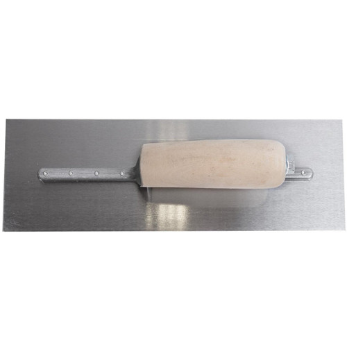 QLT by Marshalltown FT362  Stainless Steel 12" x 4" Riveted Finishing Trowels with Wood Handle (13801) Image 1