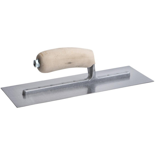 QLT by Marshalltown FT362  Stainless Steel 12" x 4" Riveted Finishing Trowels with Wood Handle (13801) Image 3
