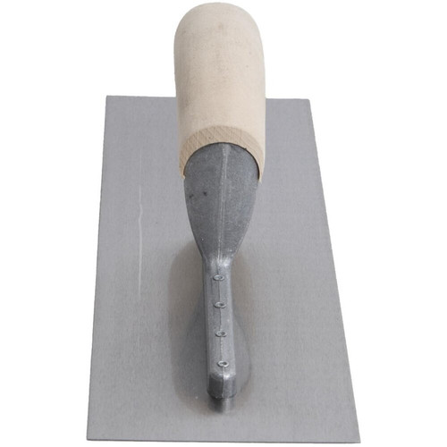 QLT by Marshalltown FT362  Stainless Steel 12" x 4" Riveted Finishing Trowels with Wood Handle (13801) Image 4