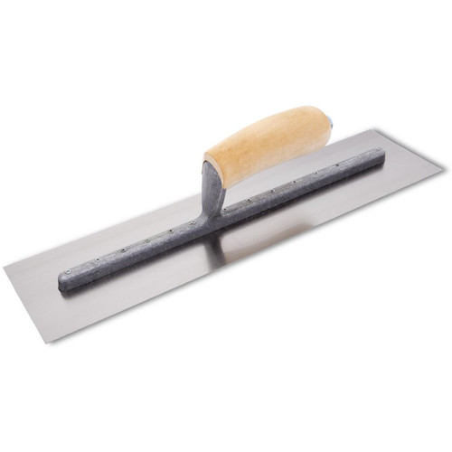 QLT by Marshalltown FT365  Stainless Steel 18" x 4" Riveted Finishing Trowels with Wood Handle (13804) Image 0