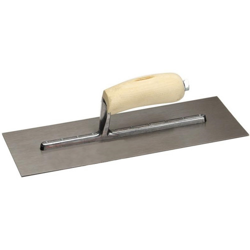 QLT by Marshalltown FT366  Carbon Steel 11" x 4-1/2" Finishing Trowel with Wood Handle (13805) Image 0