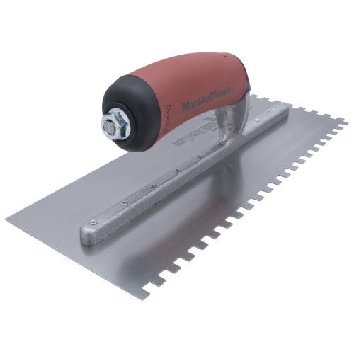 Marshalltown 702SD  11" x 4-1/2" Standard Notched Trowel with 1/4" Square Notches for Right Handed with DuraSoft Handle (15709) Image 4