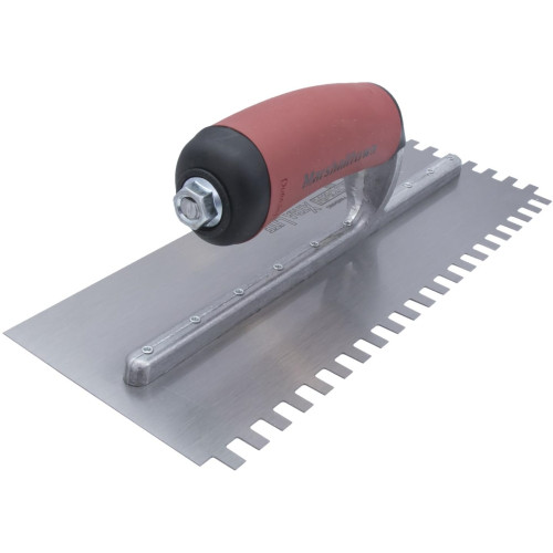 Marshalltown 776SD  11" x 4-1/2" Standard Notched Trowel with 1/4" x 3/8" x 1/4" Square Notches for Right Handed with DuraSoft Handle Square Notched Trowel (15806) Image 1