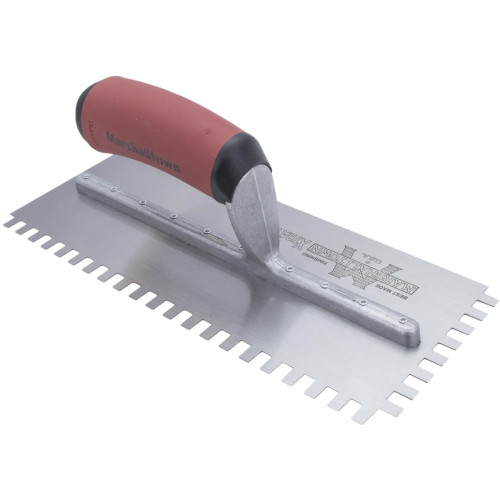 Marshalltown 776SD  11" x 4-1/2" Standard Notched Trowel with 1/4" x 3/8" x 1/4" Square Notches for Right Handed with DuraSoft Handle Square Notched Trowel (15806) Image 3