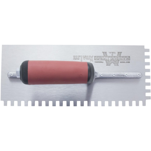 Marshalltown 776SD  11" x 4-1/2" Standard Notched Trowel with 1/4" x 3/8" x 1/4" Square Notches for Right Handed with DuraSoft Handle Square Notched Trowel (15806) Image 4