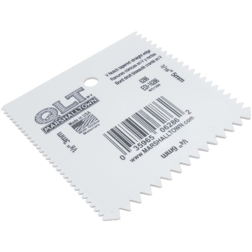 QLT by Marshalltown 6286  1/8" x 1/4" x 3/16" V-Shaped Plastic Multi-Notched Spreader (16286) Image 1