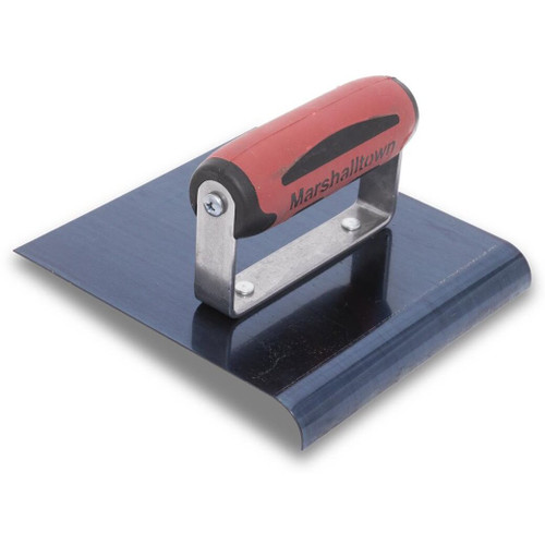 Marshalltown 163BD  Blue Steel 6" x 6" Straight Edger with 1/2" Radius and 5/8" Lip and DuraSoft Handle (14172) Image 0