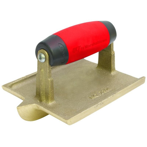 QLT by Marshalltown 7304  6" x 4-1/2" Bronze Hand Groover with 3/8" Radius and 7/8" width x 3/4" depth Groove Soft Grip Handle (17304) Image 0