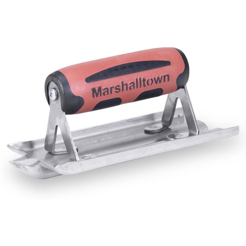 Marshalltown 180D  6" x 3" Stainless Steel Concrete Hand Groover with DuraSoft Handle (14102) Image 0