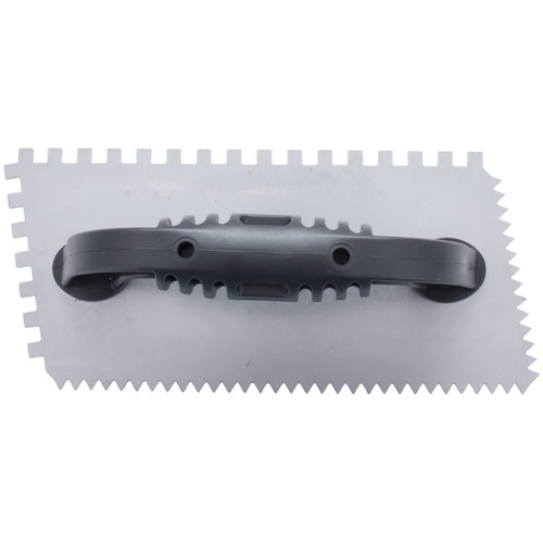 QLT by Marshalltown 207  9" x 4" Notched Trowel with Plastic Handle - 1/4" Square and 1/4" x 3/16" 'V' (16251) Image 4