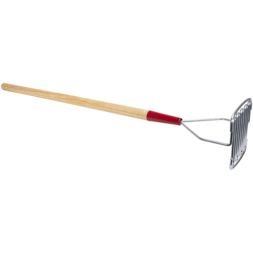 Wal-Board Tools 042-002  6" Semi-Round Steel Head Hand Masher / Mixer with 37" Wood Handle (MM-34) (40167) Image 1
