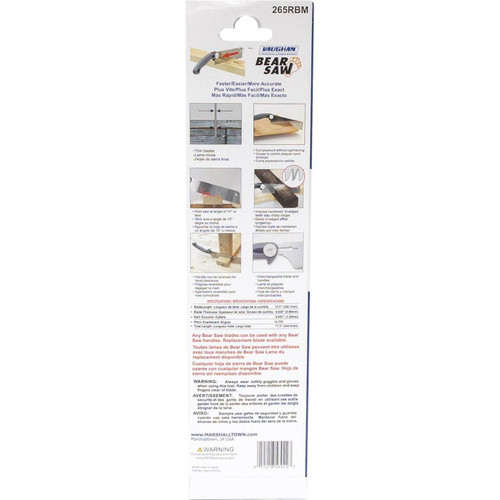 Vaughan 569-22  Replacement Blade for Bear Saw 10-1/2" x 14-TPI Pull Saw BS265M - Medium/Fine (265RBM) Image 4