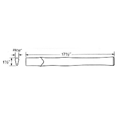 Vaughan 641-82  17-1/2" Replacement Straight Hatchet Style Handle for 23-oz California Framer Hammer - Supreme Grade (64182) Image 1
