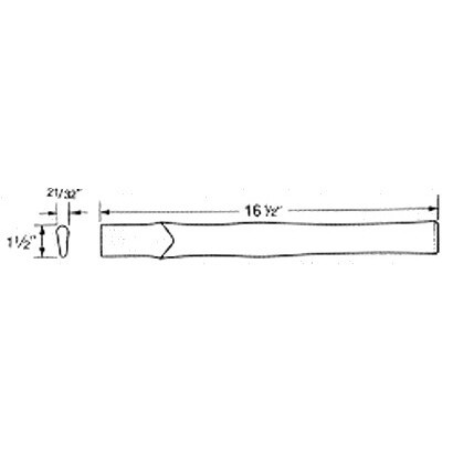 Vaughan 643-02  16-1/2" Replacement Straight Hatchet Style Handle for 19-oz California Framer Hammer - Supreme Grade (64302) Image 1