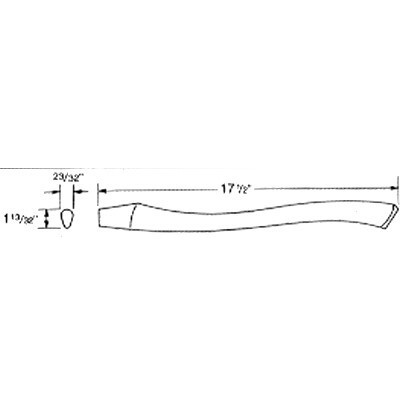 Vaughan 651-81  18-1/2" Replacement Curved Hatchet Style Handle for 23-oz California Framer Hammer - Tough Fibre Grade (65181) Image 1
