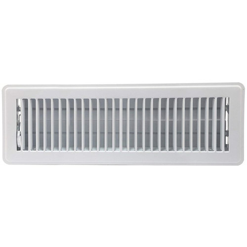 Accord ABFRWH414  White Finished Metal Floor Register with Louvered Design for 4" x 14" Duct Opening Image 0