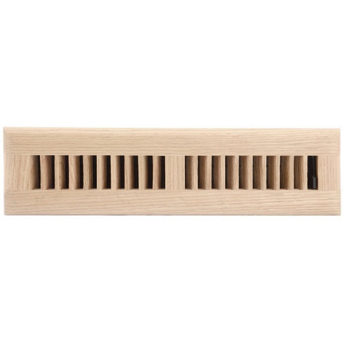 Accord AOFROUL212  Unfinished Oak Floor Register with Louvered Design for 2" x 12" Duct Opening Image 0