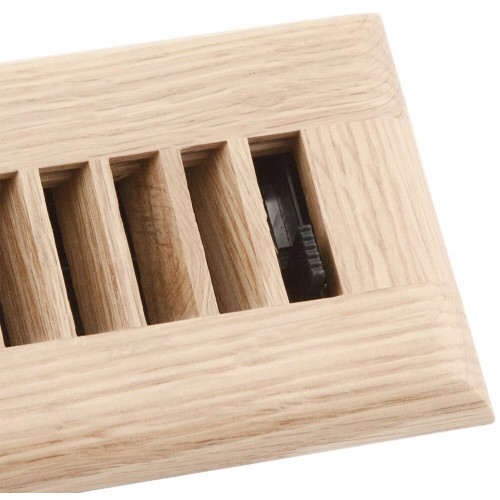 Accord AOFROUL212  Unfinished Oak Floor Register with Louvered Design for 2" x 12" Duct Opening Image 2 Accord AOFROUL212  Unfinished Oak Floor Register with Louvered Design for 2" x 12" Duct Opening Image 2