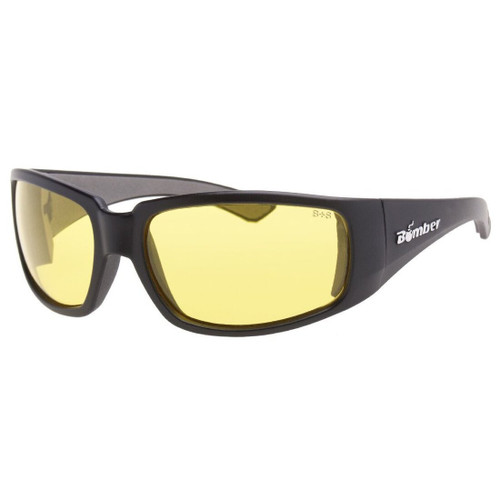 Bomber ST102  Stink-Bomb Safety Glasses - Yellow Lens, Matte Black Frames Image 0