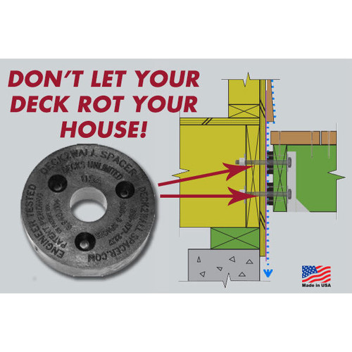 Deck2Wall D2W38-10PK  Deck2Wall Spacer 2" X 1/2" Thick 10 Per Pack Image 1 Deck2Wall D2W38-10PK  Deck2Wall Spacer 2" X 1/2" Thick 10 Per Pack Image 1